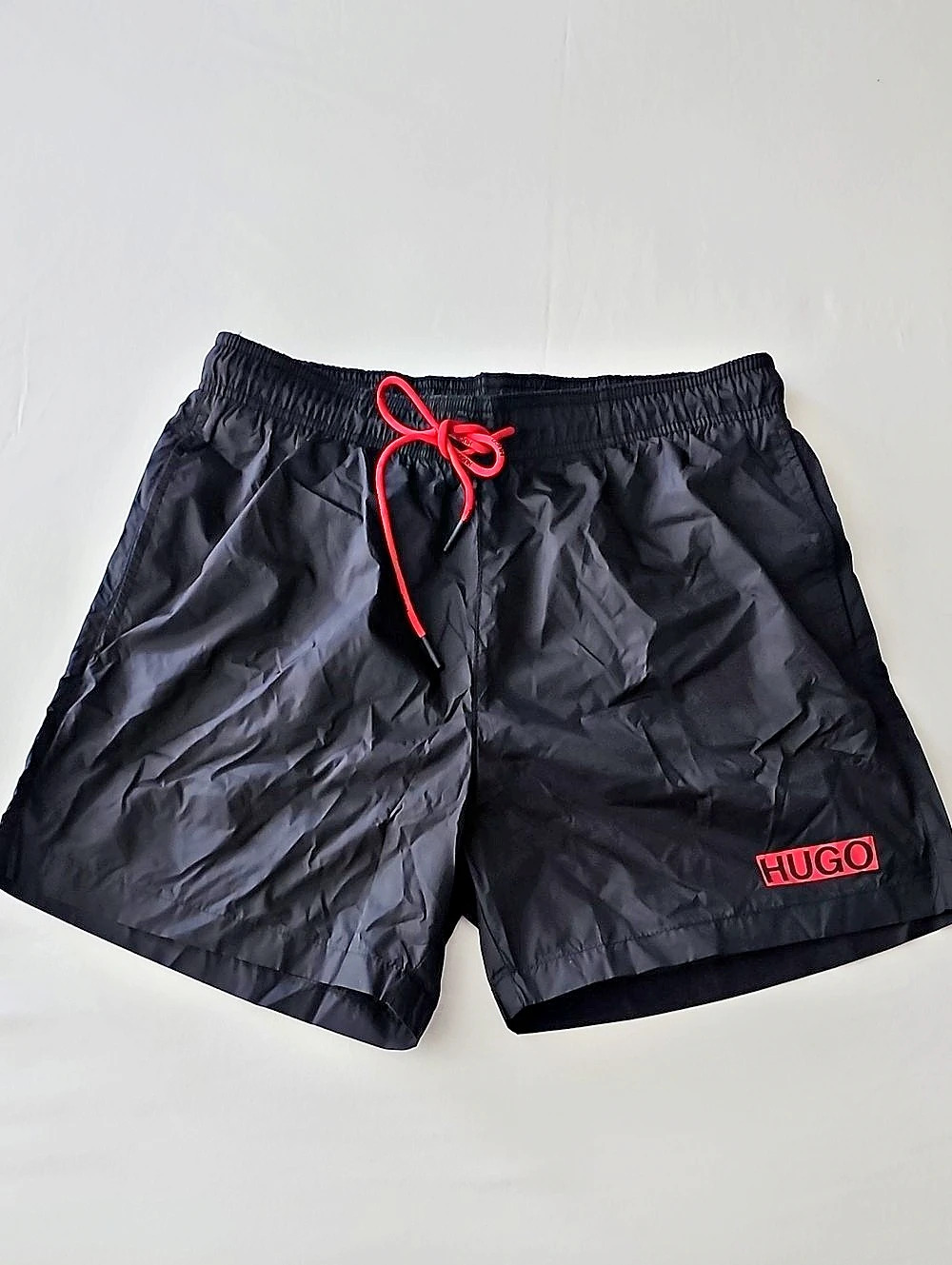 HUGO Men's Black & Red Swim Trunks NWT